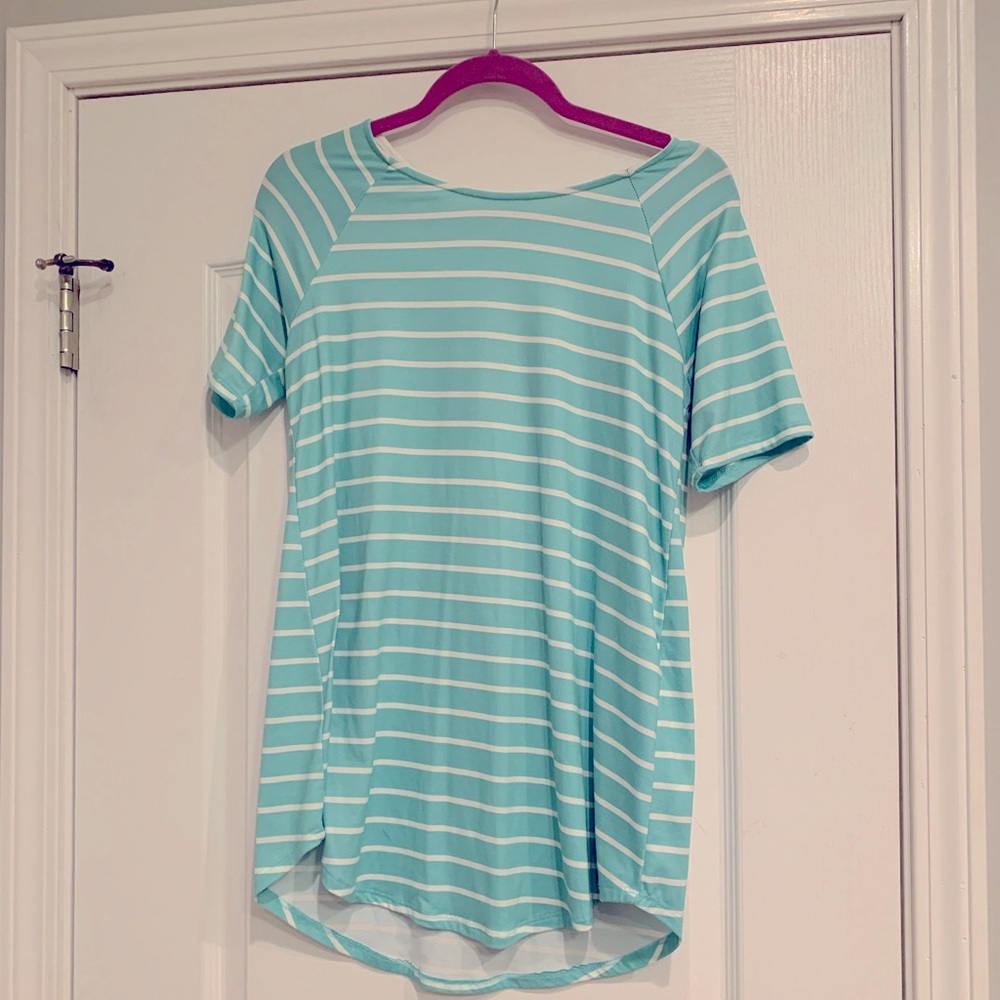 Teal Striped Top